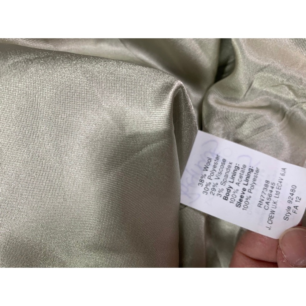 J.Crew Schoolboy Blazer Gray Wool Blend Gold Crest Button Jacket 92480 Size 8 - Picture 9 of 11
